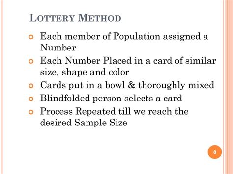 what is lottery method